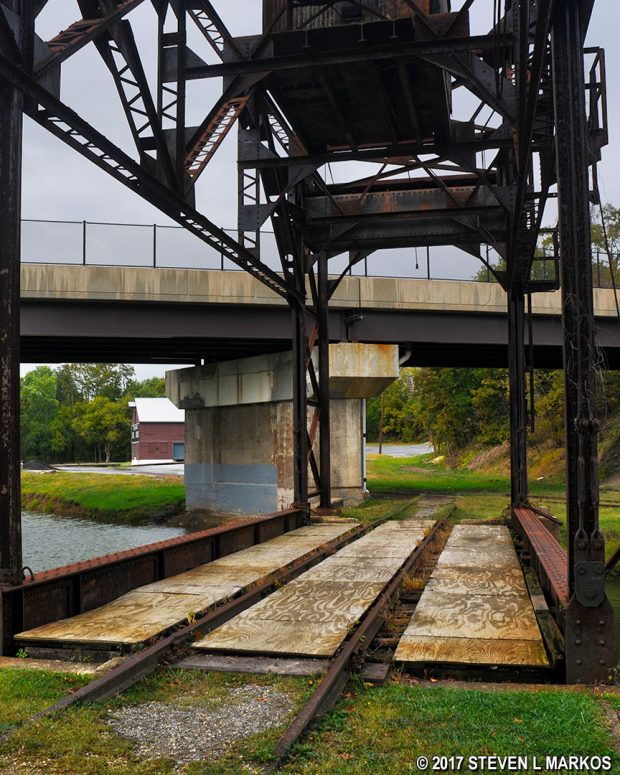 Western Maryland Railway lift bridge at Mile 99.5 on the Chesapeake and Ohio Canal towpath