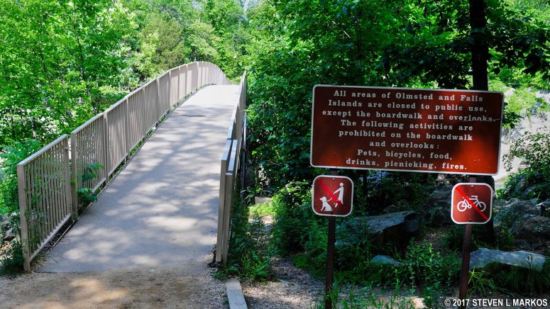 Start of the Olmsted Island Bridges Trail near the Great Falls Tavern Visitor Center for Chesapeake and Ohio Canal National Historical Park