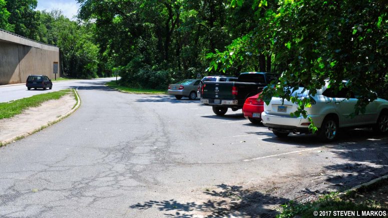 Parking area on Clara Barton Parkway for Lock 7 on the Chesapeake and Ohio Canal