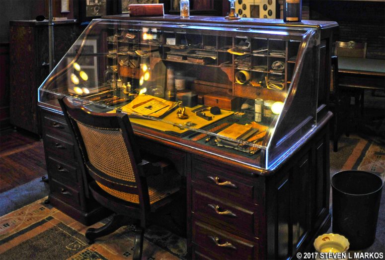Edison’s desk inside the Main Laboratory Building at Thomas Edison National Historical Park