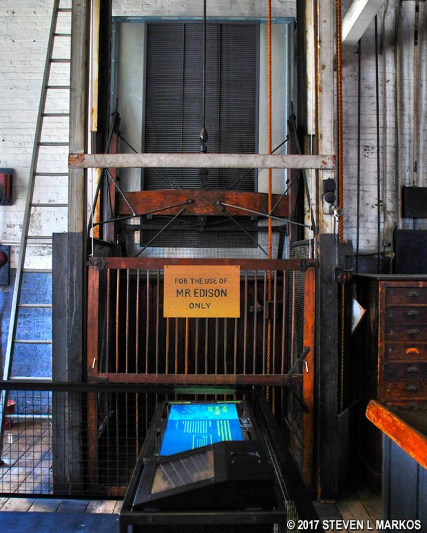 Edison’s personal elevator at the Main Laboratory Building, Thomas Edison National Historical Park