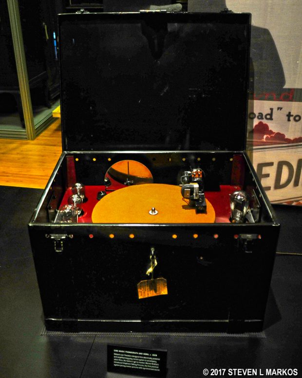 Disc phonograph from the early 1920s on display in the Main Laboratory Building at Thomas Edison National Historical Park