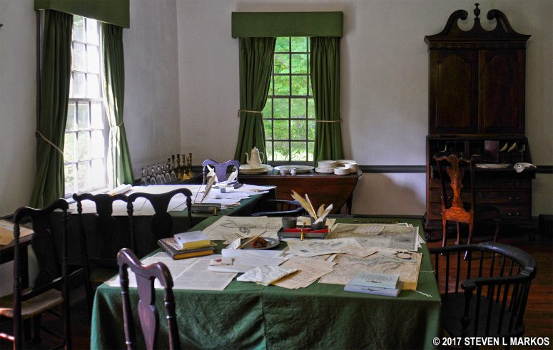 Room at the Fort Mansion used by Washington’s staff as an office