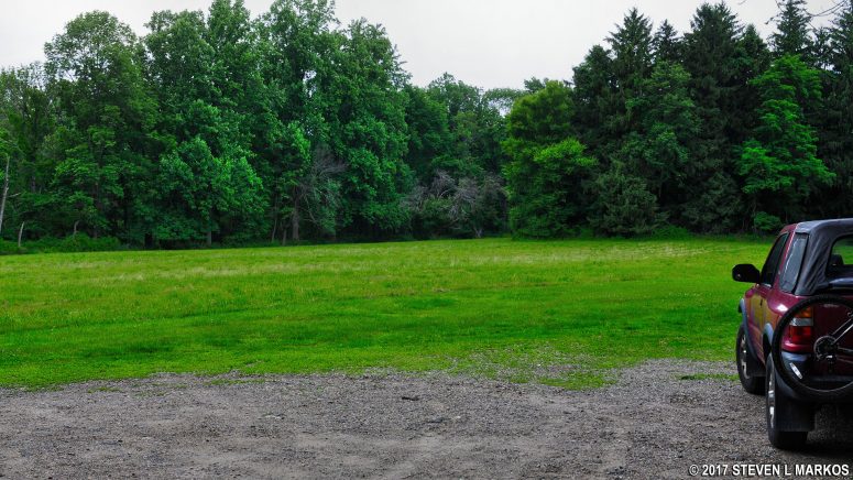 Parking area at the Cross Estate Gardens for the New Jersey Encampment Area at Morristown National Historical Park