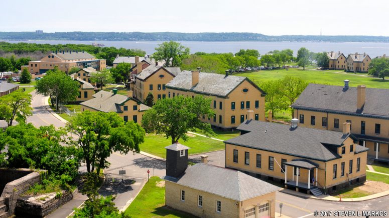 View of Fort Hancock from the top of the Sandy Hook Lighthouse at Gateway National Recreation Area