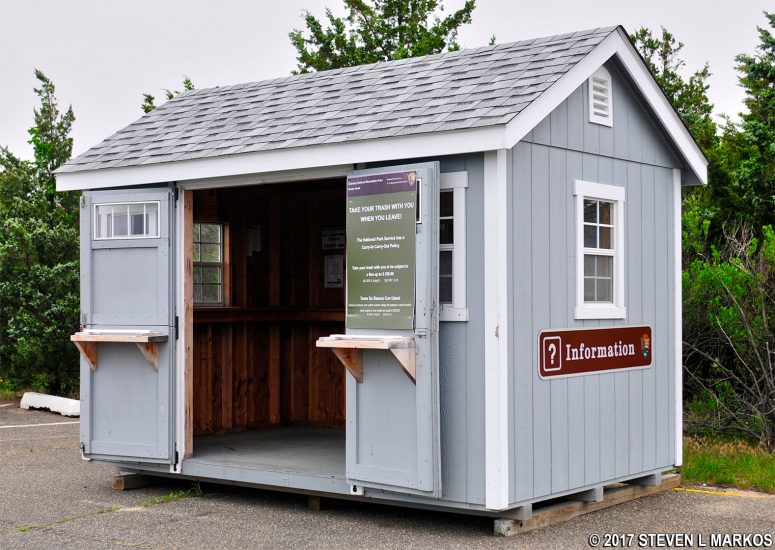 Information shed between the Beach D and Beach E parking lots at the Sandy Hook Unit of Gateway National Recreation Area