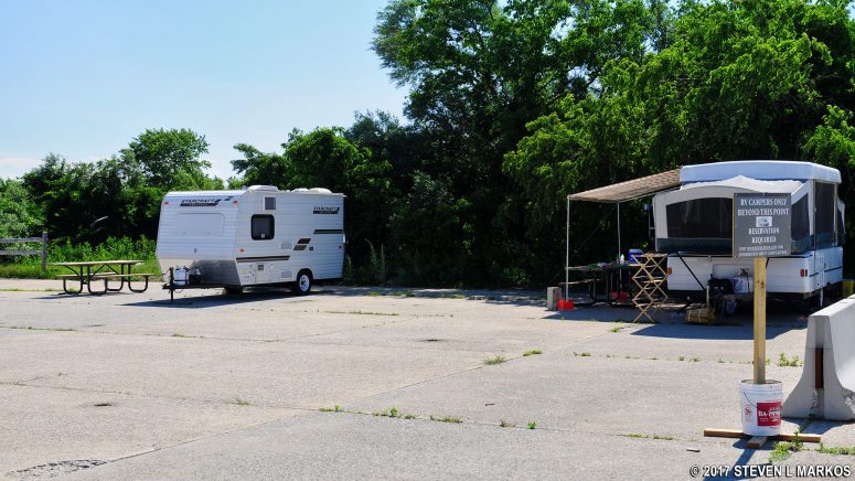 Amelia Earhart RV sites next to the Wiley Post B tent campground at Camp Gateway Brooklyn, Gateway National Recreation Area