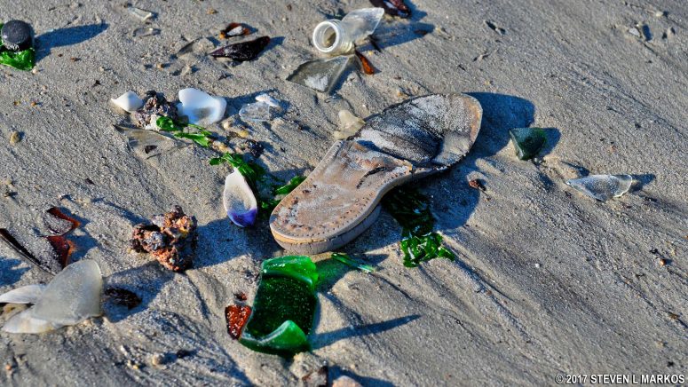 Shoe sole at Bottle Beach, Gateway National Recreation Area