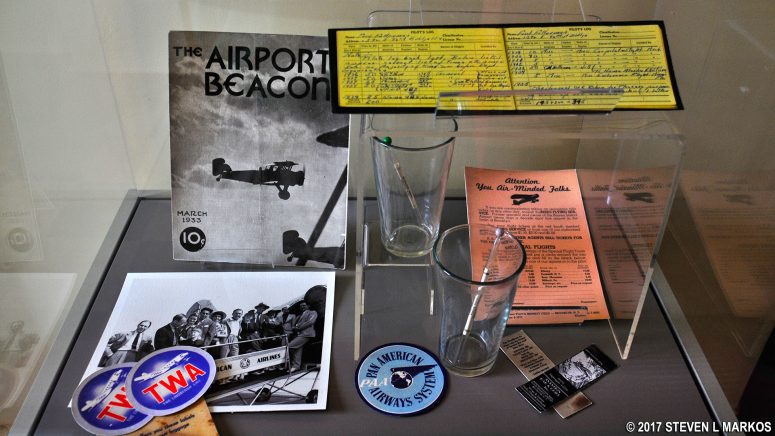 Early commercial air travel memorabilia on display in the Ryan Visitor Center, Gateway National Recreation Area