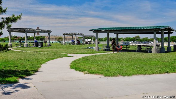 Picnic pavilions at Gateway National Recreation Area's Jacob Riis Park