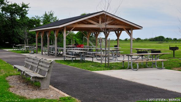 Large picnic area with pavilion at Gateway National Recreation Area's Fort Tilden