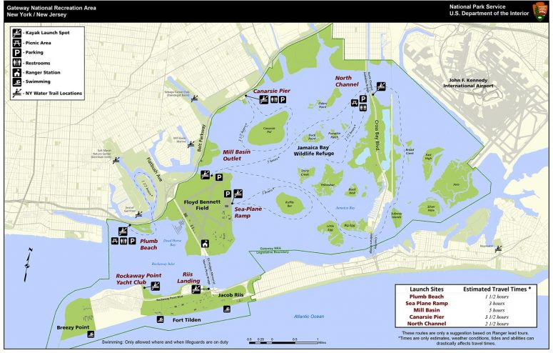 Jamaica Bay Kayak Map