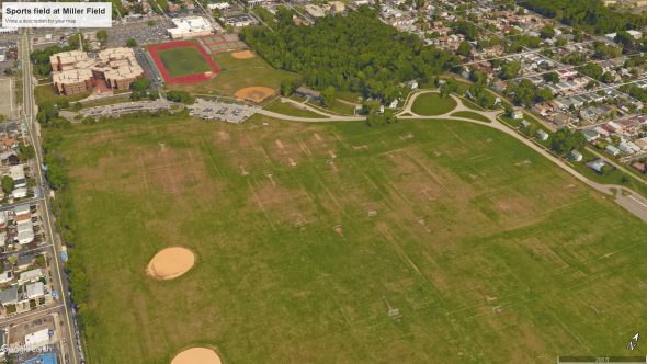 Satellite view of the sports fields at Miller Field