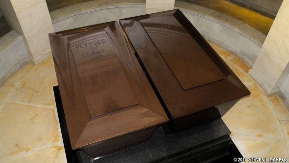 Sarcophagi of Ulysses and Julia Grant inside Grant's Tomb, General Grant National Memorial
