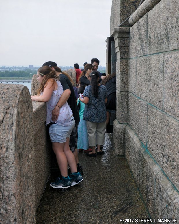 Viewing area at the top of the Statue of Liberty's pedestal