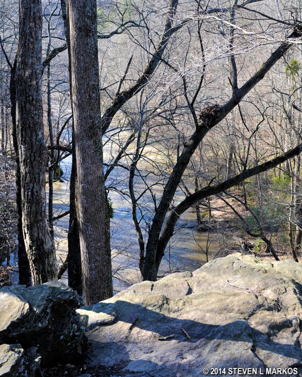 View of Big Creek from the overlook at intersection AL 4 in the Allenbrook section of Chattahoochee River National Recreation Area's Vickery Creek Unit