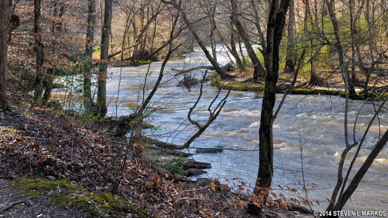The Allenbrook Trail runs along Big Creek in the Vickery Creek unit of Chattahoochee River National Recreation Area