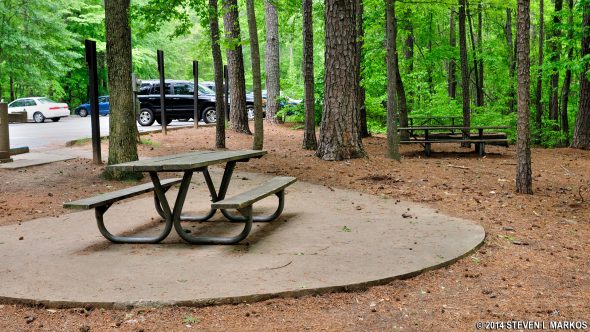 Picnic area at Sope Creek in the Cochran Shoals Unit of Chattahoochee River National Recreation Area