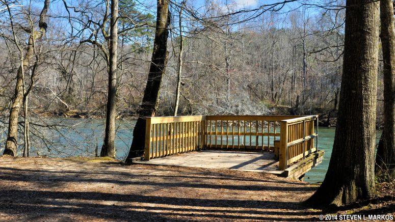 Observation deck on the Fitness Trail overlooks the Chattahoochee River near the Interstate North parking lot, Chattahoochee River National Recreation Area