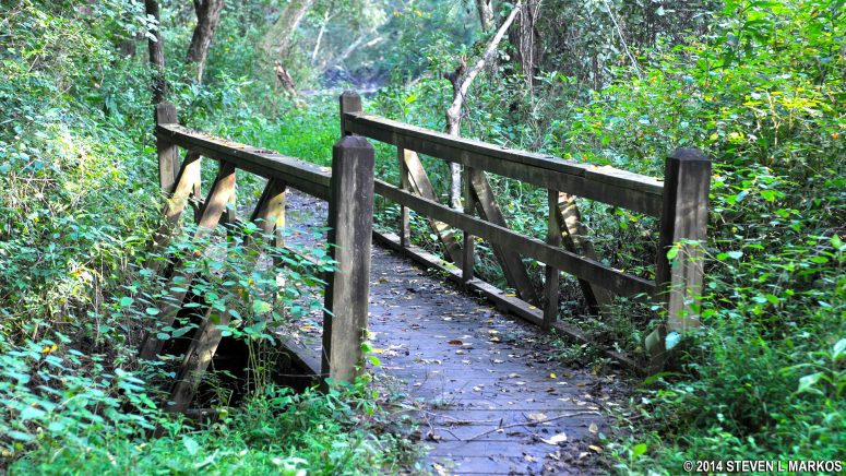 One of many footbridges on the Powers Island trail between intersections PI 8 and PI 4, Chattahoochee River National Recreation Area