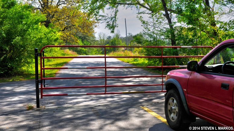Gate at the Hyde Farm entrance of Chattahoochee River National Recreation Area's Johnson Ferry unit