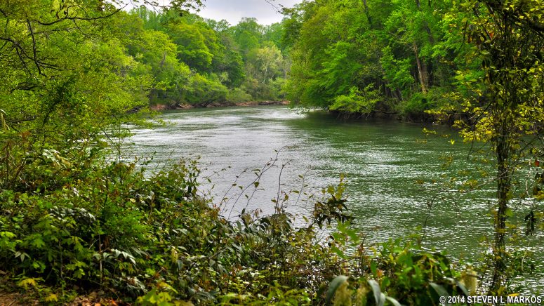 Chattahoochee River near intersection JB 8 on the Jones Bridge Unit trail in Chattahoochee River National Recreation Area