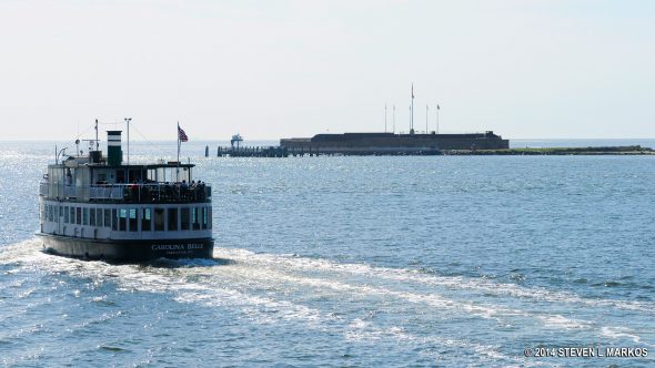 Charleston Harbor tour boat and Fort Sumter