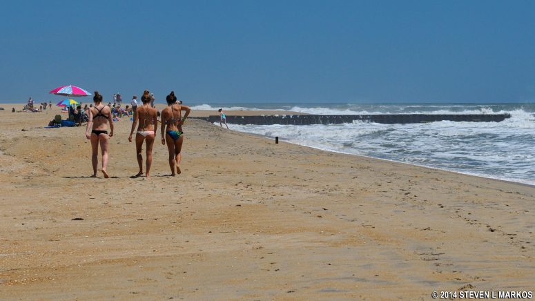 Walking along Old Lighthouse Beach at Cape Hatteras National Seashore