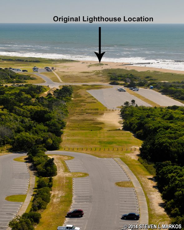 Original location of the Cape Hatteras Lighthouse