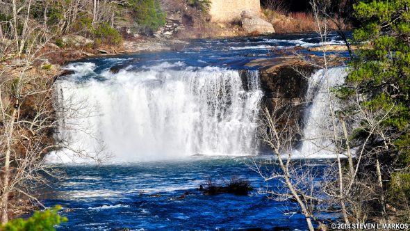 Little River Falls as seen from the overlook on Canyon Rim Drive, Little River Canyon National Preserve