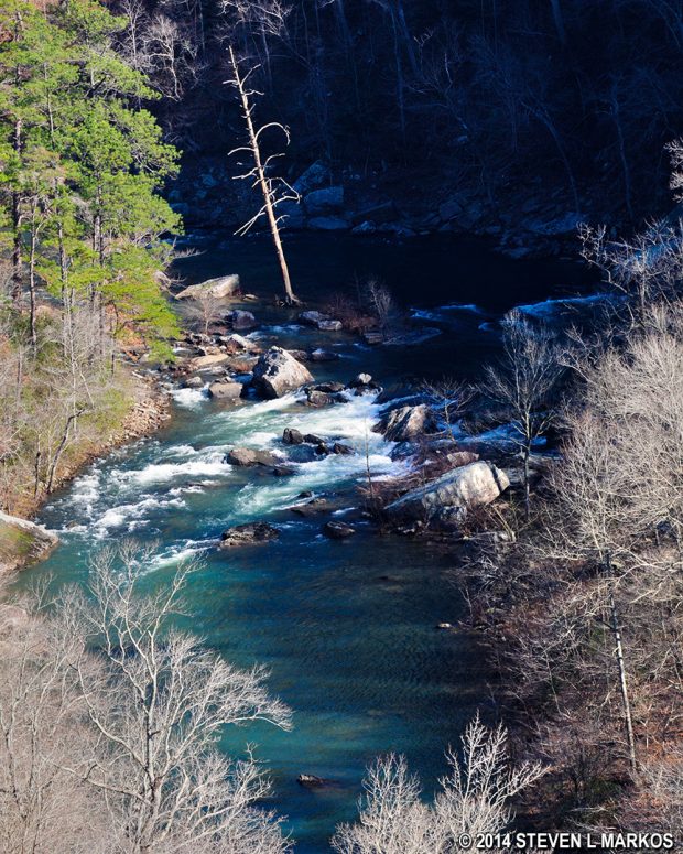 View of the Little River from the Eberhart Point Overlook on the Canyon Rim Drive, Little River Canyon National Preserve