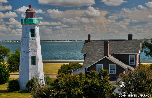 Point Comfort Lighthouse and former Light Keeper's Quarters at Fort Monroe National Monument