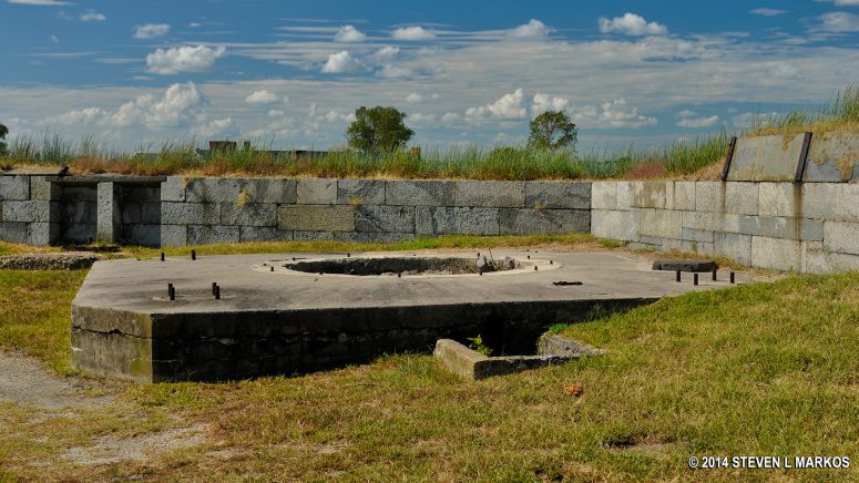 Gun mount at Battery Gatewood, Fort Monroe National Monument