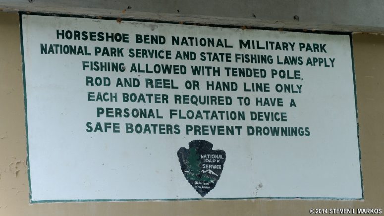 Rules for fishing at Horseshoe Bend National Military Park