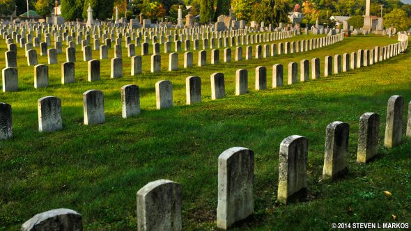 Tombstones of 777 unidentified victims of the Johnstown Flood at Grandview Cemetery in Johnstown, Pennsylvania