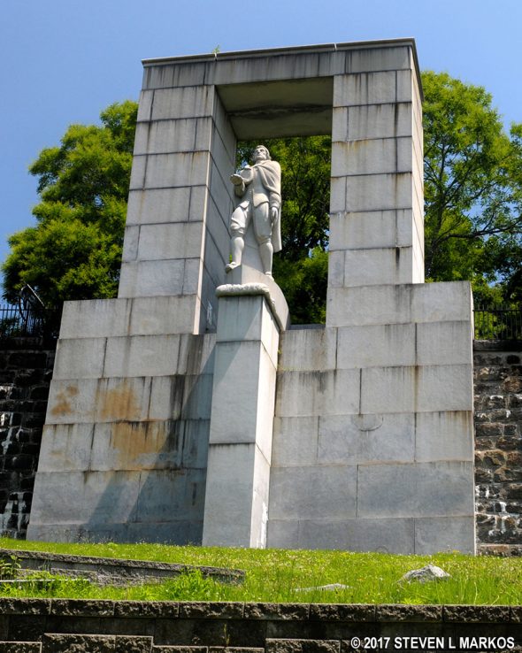 View of the Roger Williams Memorial and grave from Pratt Street in Providence, Rhode Island