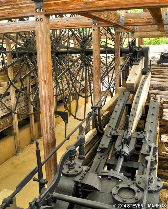 Pistons, oscillating arm, and paddle wheel of the USS Cairo