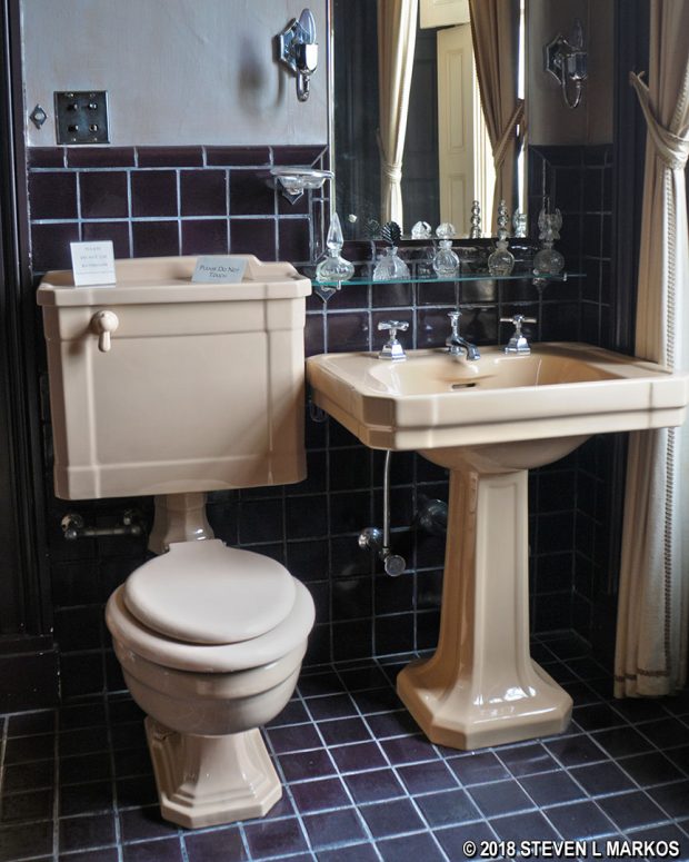 Art Deco bathroom of Beatrice Duff in the Rotch-Jones-Duff House in New Bedford, Massachusetts