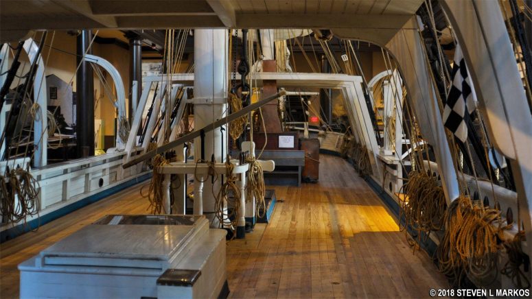 Inside whaling ship Lagoda on display at the New Bedford Whaling Museum