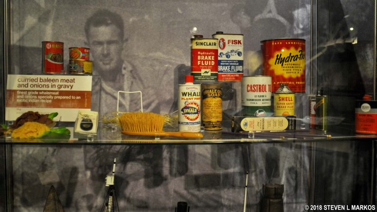 Display of products made from whale oil