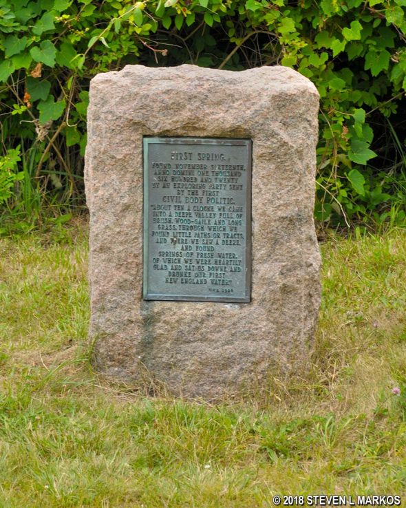 Granite memorial marks the Pilgrim Spring site