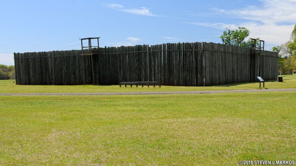 Reconstructed Andersonville Prison wall as seen from the outside