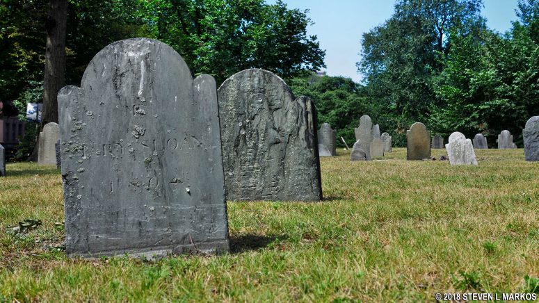 Tombstones in the Central Burying Ground at Boston Common
