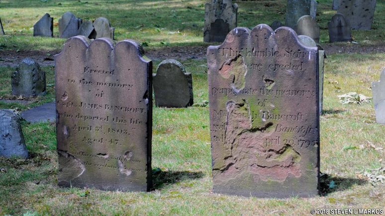Graves of James Bancroft (1803) and his wife Sarah (1795)