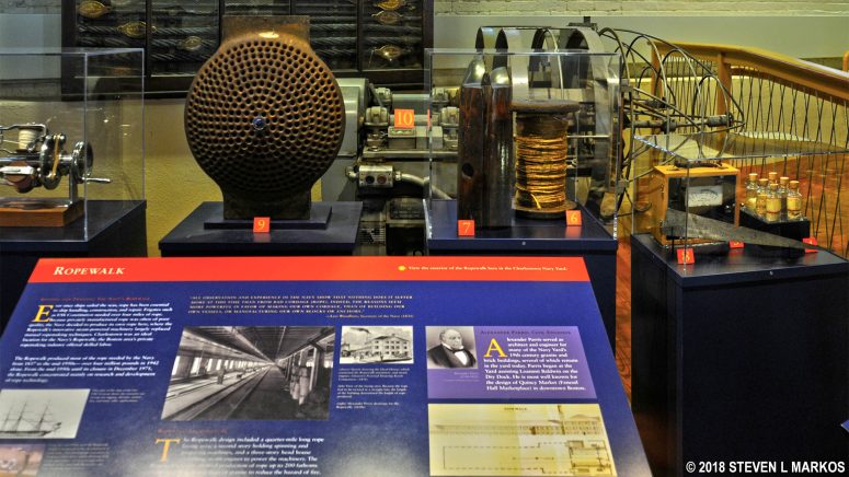 Rope and Ropewalk exhibit at the Charlestown Navy Yard Museum inside the visitor center, Boston National Historical Park