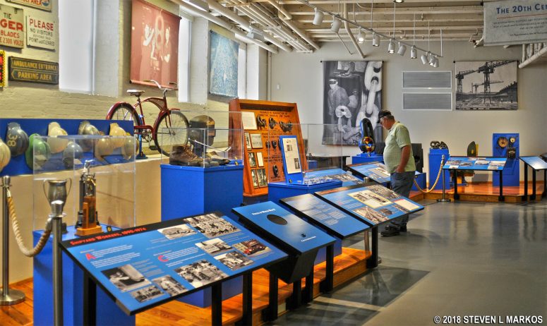 Exhibit on the modern era of the Charlestown Navy Yard at the Charlestown Navy Yard Museum inside the visitor center, Boston National Historical Park