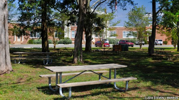 Picnic area at Plains High School, Jimmy Carter National Historical Park