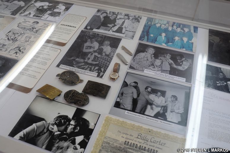 Exhibits inside the Billy Carter Service Station Museum in Plains, Georgia