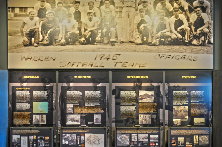 Exhibit at the George Island Visitor Center's Fort Warren Museum on the Day in the Life of a World War II soldier at Fort Warren, Boston Harbor Islands National Recreation Area