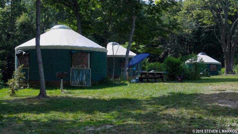 Yurts at Peddocks Island Campground in Boston Harbor Islands National Recreation Area
